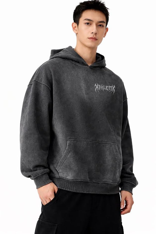 Hoodie oversize noir ange déchu